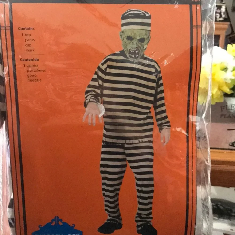 Zombie Convict Halloween Costume Dress Up Make Believe Play Sz M NEW